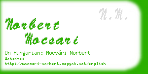 norbert mocsari business card