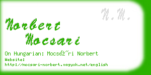 norbert mocsari business card